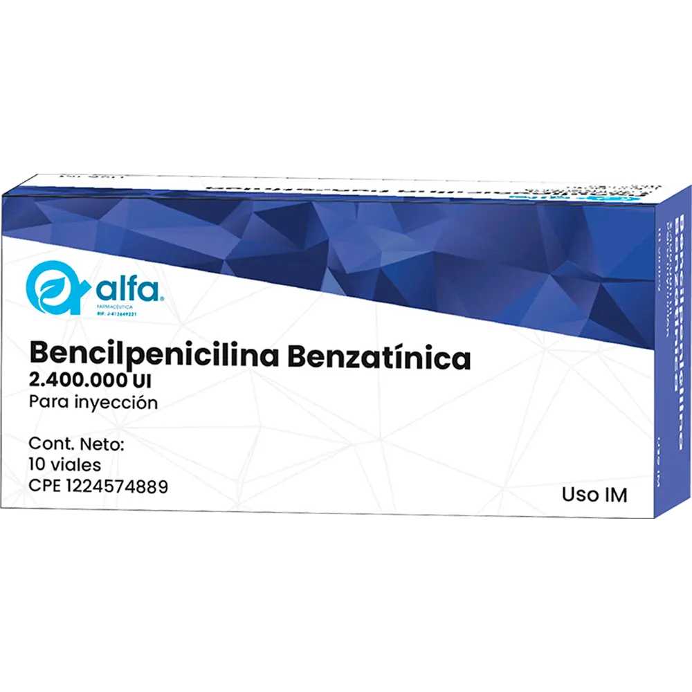 Bencilpenicilina benzatínica 2.400.000 UI para inyección.